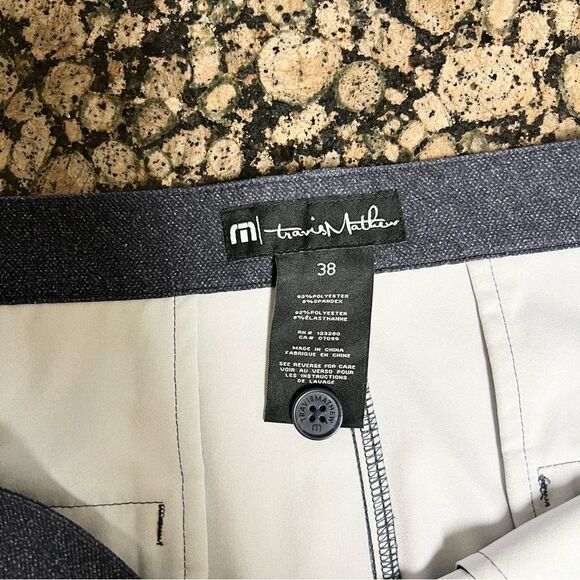 Travis Mathew Blue Print Golf Performance Chino Stretch Shorts Size 38 - Picture 5 of 6